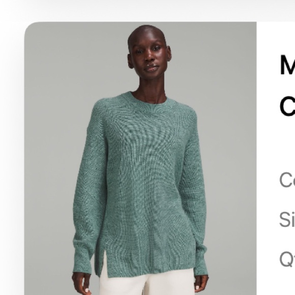 Merino wool blend crew neck sweater